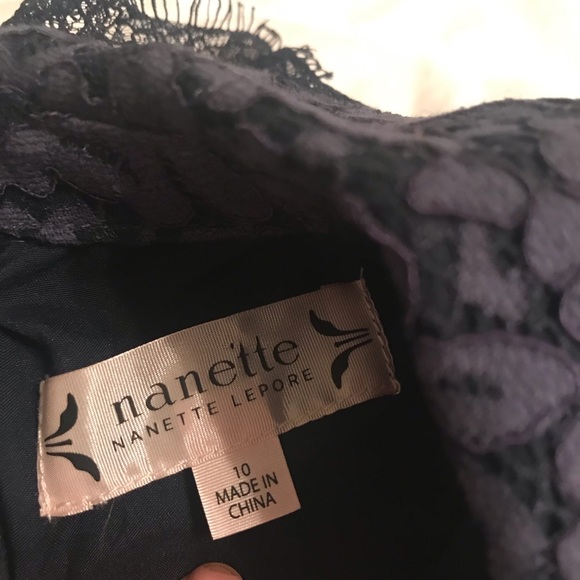 Lace dress with pleated chiffon bottom. - Picture 2 of 4